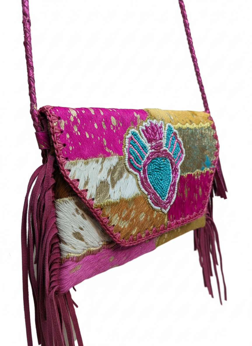 BOLSO BANDOLERA "FUCSIA DE ORO"